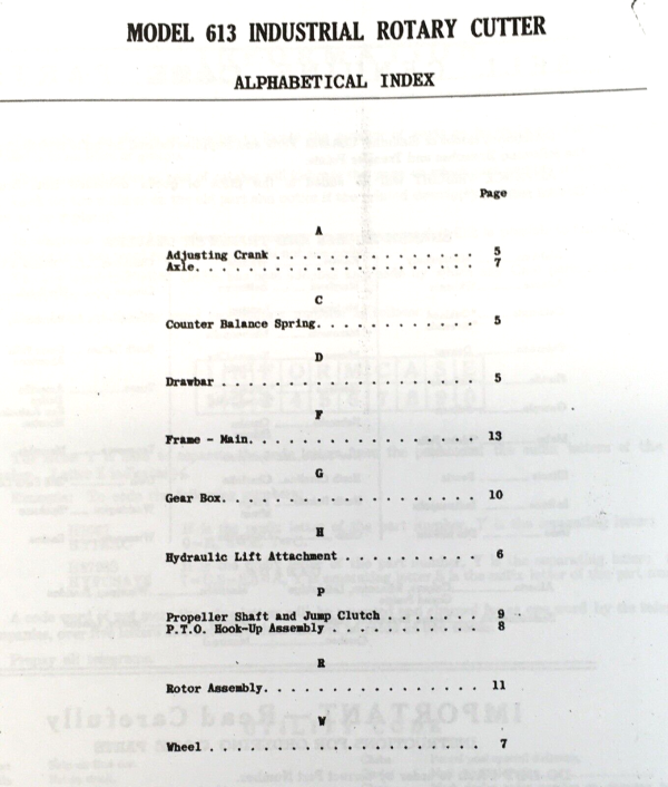 Case 613 Industrial Rotary Cutter Parts Manual Catalog Book Assembly Schematic - Image 2