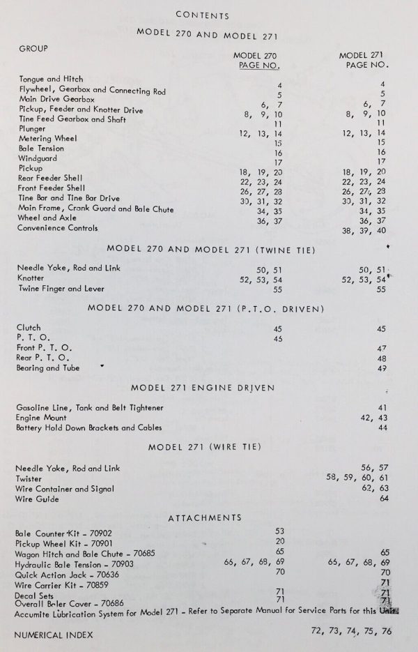 New Holland 270 Baler Parts Catalog Operators Manual Owners Assembly Book - Image 2