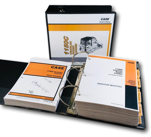 Case 1150C Crawler Loader Bull Dozer Service Parts Manual Shop Book Set