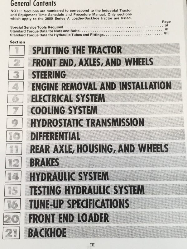 International 3600A Diesel Tractor Backhoe Service Repair Parts Operators Manual - Image 7