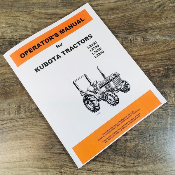 Kubota L2550GST L2850GST Tractor Operators Manual Owners Book Maintenance