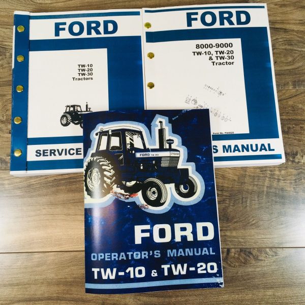 Ford TW-10 TW-20 Tractor Service Parts Operators Manual Owners Repair Shop Set