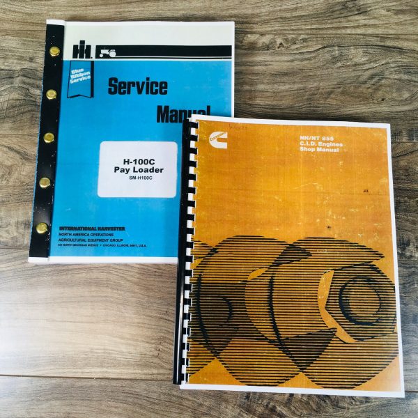International H-100C Pay Loader Service 2 Manual Set Repair Shop Cummins Nt855C