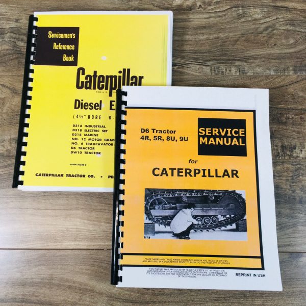 Service Manual Set Caterpillar D6 Crawler Tractors 4R 5R 8U 9U Repair Shop Book