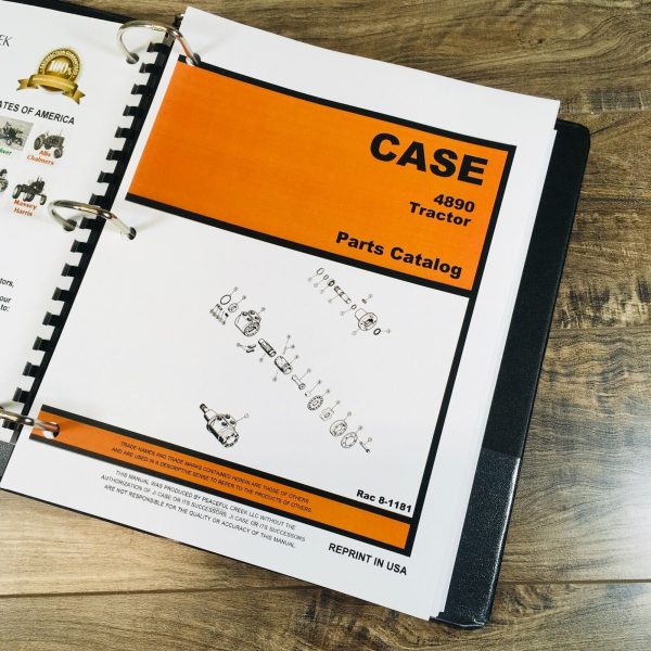 Case 4890 Tractor Service Manual Parts Catalog Operators Owners Repair Shop Set - Image 11