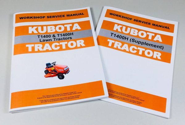 Kubota T1400 T1400H Lawn Tractor Workshop Service & Supplement Manual Shop Set