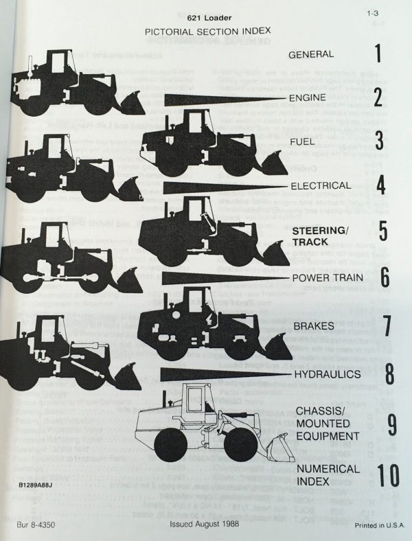 Case 621 Articulated Wheel Loader Parts Catalog Operators Manual Owners Set - Image 3