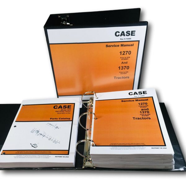 Case 1270 Tractor Service Repair Manual Parts Catalog Technical Shop Book Set