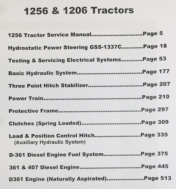 International Farmall 1206 1256 Diesel Tractor Service Repair Shop Manual - Image 2