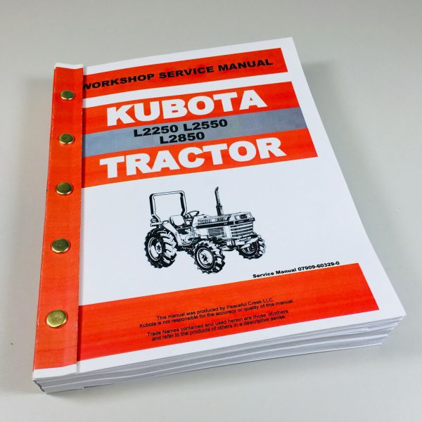 Kubota L2250 L2550 L2850 Tractor Service Repair Manual Shop Book Overhaul 452Pgs