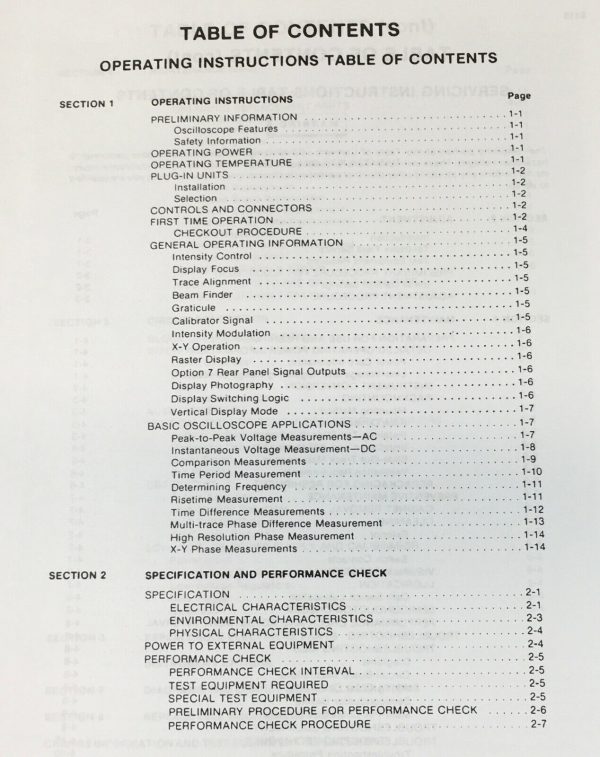 Tektronix 5110 Oscilloscope Operators Manual Owners Book Maintenance Adjustments - Image 2