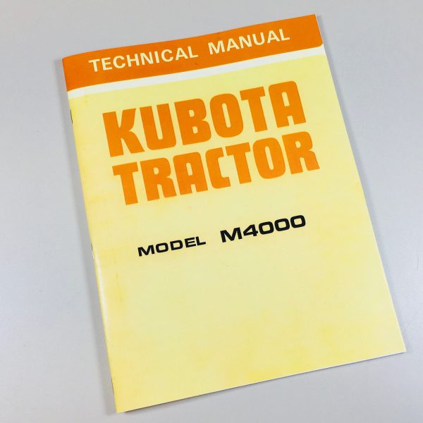 Kubota M4000 Tractor Service Repair Manual Technical Shop Book Overhaul