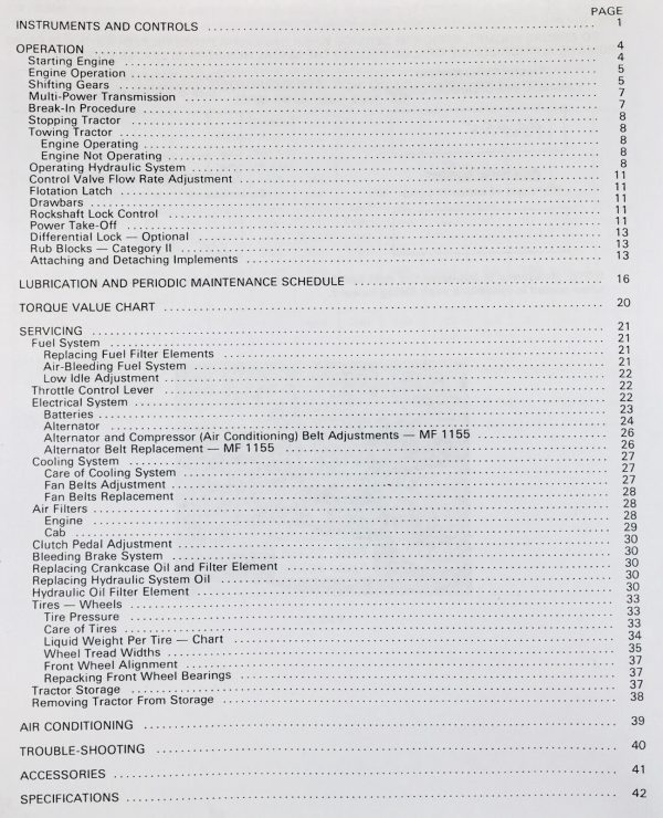 Massey Ferguson Mf 1105 1135 1155 Tractors Operators Owners Manual Maintenance - Image 2