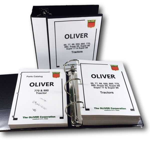 Oliver 770 880 Tractor Service Repair Manual Parts Catalog Workshop Book Set