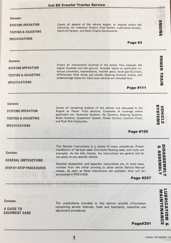 Service Manual Caterpillar D5 Crawler Tractor SN 50J 54J 62J 63J 67J 93J 94J 95J - Image 2