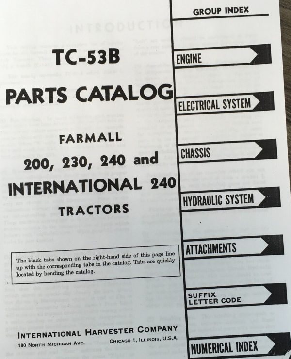 Farmall International 200 Tractor Parts Operators Manual Set Catalog Owners Book - Image 2