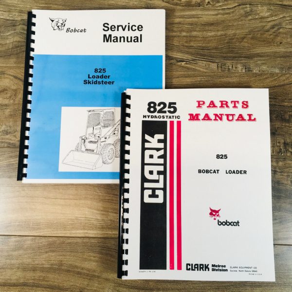 Bobcat 825 Skid Steer Loader Service Manual Parts Catalog Set Repair Shop Book