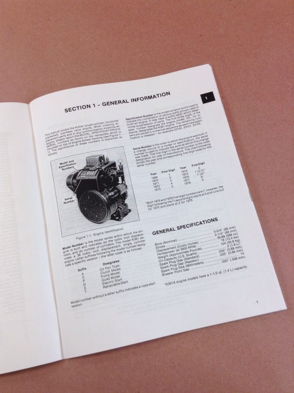 Kohler Engines Model K361 Service Shop Repair Manual 18Hp K361A Rebuild - Image 4