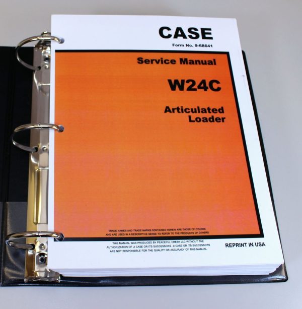 Case W24C Articulated Loader Service Technical Manual Repair Shop In Binder - Image 2