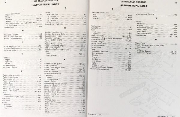 Case 350 Crawler Tractor Operators Parts Manual Catalog Owners Set Book - Image 3