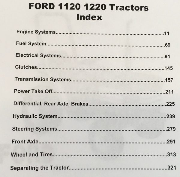 Ford 1120 1220 Tractor Service Parts Catalog Manual Repair Shop Set Workshop - Image 3