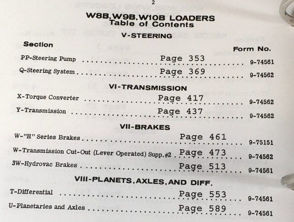 Case W10B Diesel Wheel Loader Service Manual Parts Catalog Operators Repair Set - Image 4