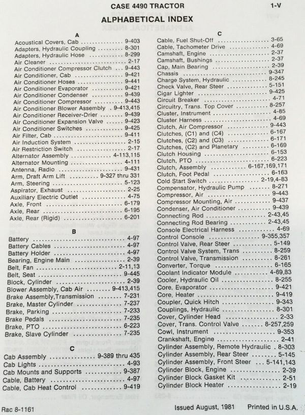 Case 4490 Tractor Manual Parts Catalog Operators Owners Set Book Schematics - Image 2