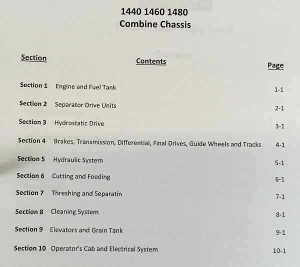 Case IH International 1440 1460 1480 Combine Service Chassis Manual Repair Shop - Image 2