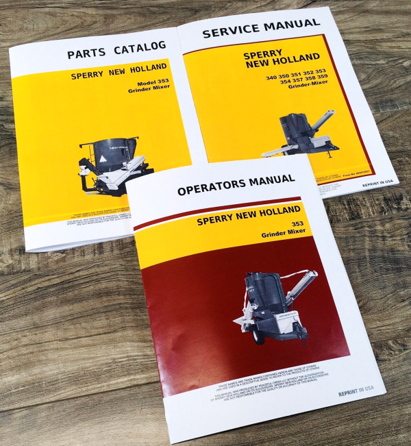 New Holland 353 Grinder Mixer Service Manual Parts Catalog Operators Repair Shop