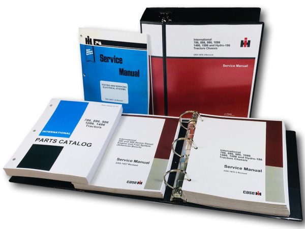 International 886 Tractor Service Parts Manual Set D-360 Engine S/N 14471 & Down