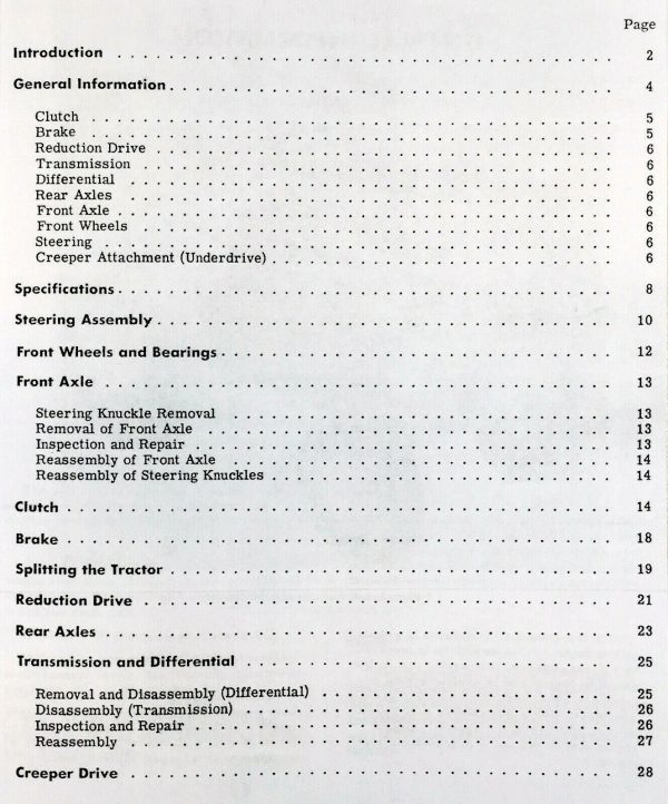 International Harvester Cub Cadet 70 100 Tractor Chassis Service Repair Manual - Image 2