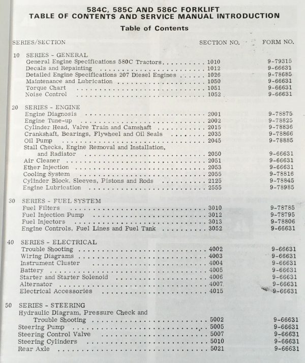 Case 584C 585C 586C Forklift Service Manual Parts Catalog Operators Owners Set - Image 2