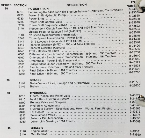 Case 1494 Tractor Service Repair Manual Parts Catalog Shop 3 Book Set Workshop - Image 4