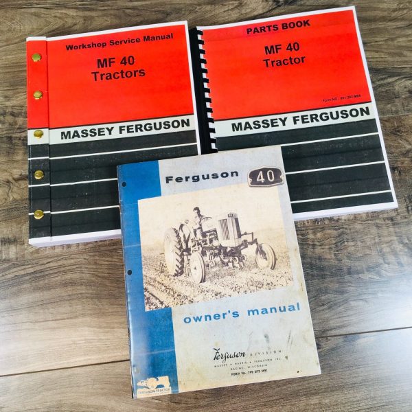 Massey Ferguson 40 Tractor Service Parts Operators Manual Repair Shop Set Owner