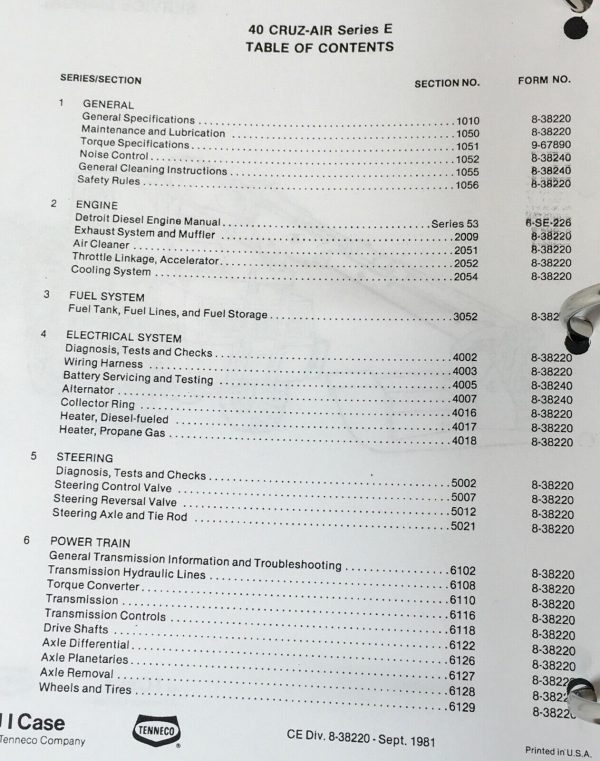 Case 40E Cruz-Air Excavator Crawler Service Manual Parts Catalog Repair Set - Image 2