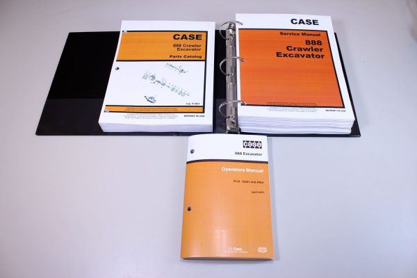 Case 888 Crawler Excavator Service Parts Operators Catalog Manuals In Binder