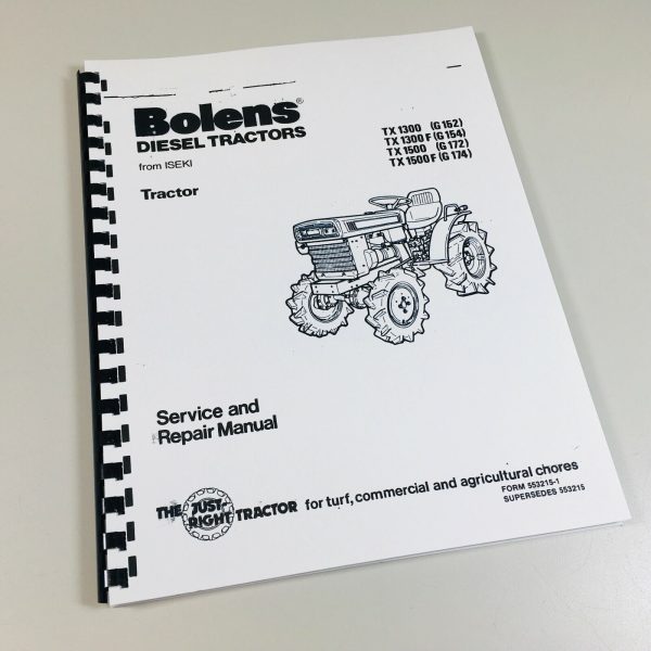 Bolens G152 G154 G172 G174 Tractor Service Repair Shop Manual Iseki Diesel Eng