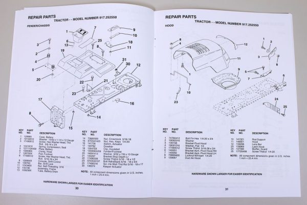 Craftsman 917.252550 Lawn Mower Garden Tractor Owners Operators Parts Manual - Image 6