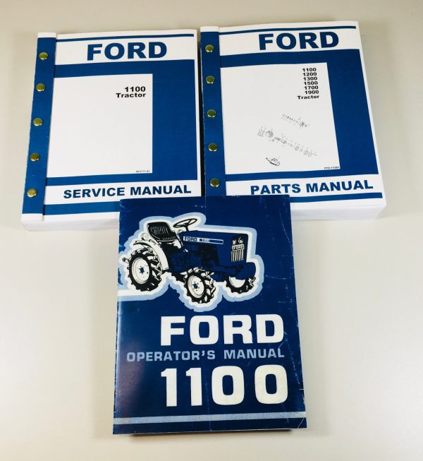 Ford 1100 Tractor Service Operators Parts Manual Set Repair Shop Book Repair