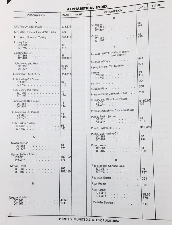 International 175B Crawler Loader Tractor Service Parts Operators Manual Set - Image 9