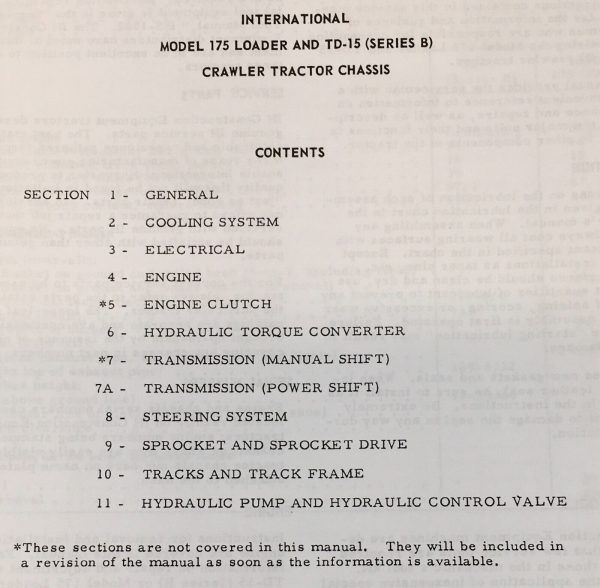 International 175B Crawler Loader Tractor Service Parts Operators Manual Set - Image 2