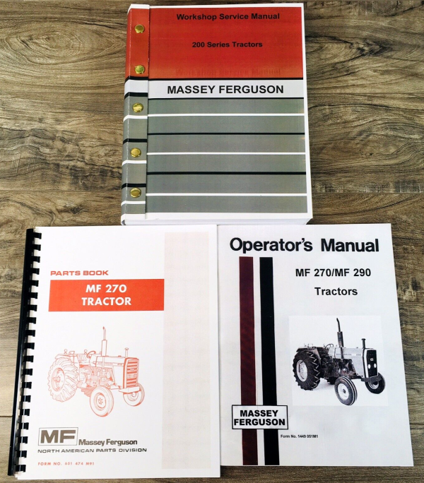 Massey Ferguson 270 Tractor Service Parts Operators Manual Repair Shop Set Owner