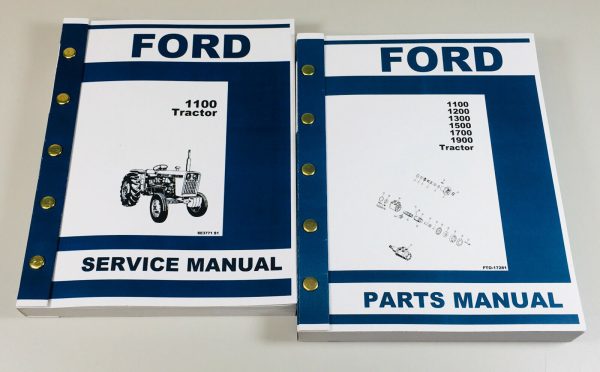 Ford 1100 Tractor Service Manual Parts Catalog Repair Overhaul Shop Book Set