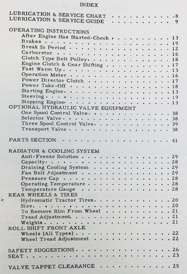 Allis Chalmers D-17 Series 1 One Tractor Service Parts Operators Manual Catalog - Image 9