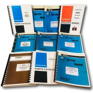 International 2505B Diesel Backhoe Tractor Service Parts Operators Manual Set
