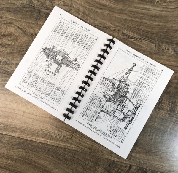 Parts Operators Manual Set For Caterpillar D8 Crawler Tractor 1H1350-Up Catalog - Image 6