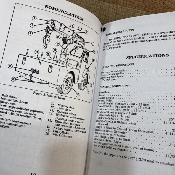 Case Drott 85Rm2 Carrydeck Crane Operators Manual Owners Book Maintenance - Image 3