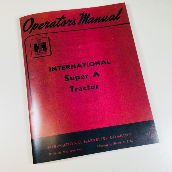 International Farmall Super A Tractor Owners Operators Manual Ihc Printed Carb