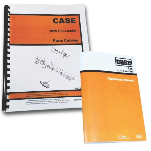 Case 1825 Uni-Loader Parts Catalog Operators Manual Owners Set Catalog Book