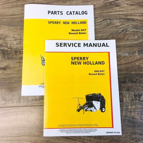 New Holland 847 Round Baler Service Manual Parts Catalog Repair Shop Book NH